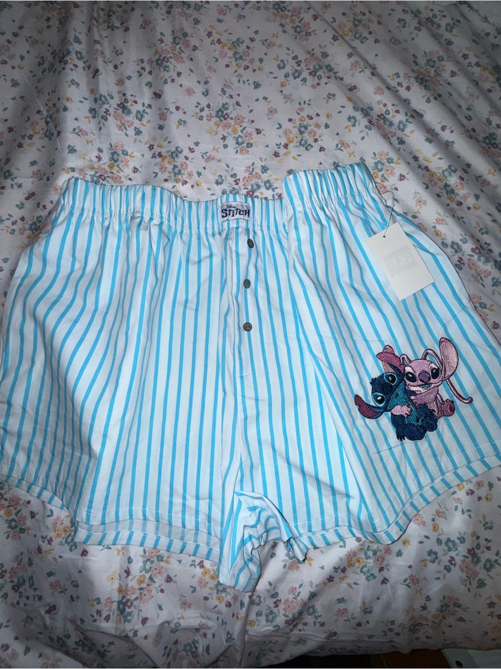 1012-Stitch™ Blue Stripe Embroidered Women’s Skort Shorts